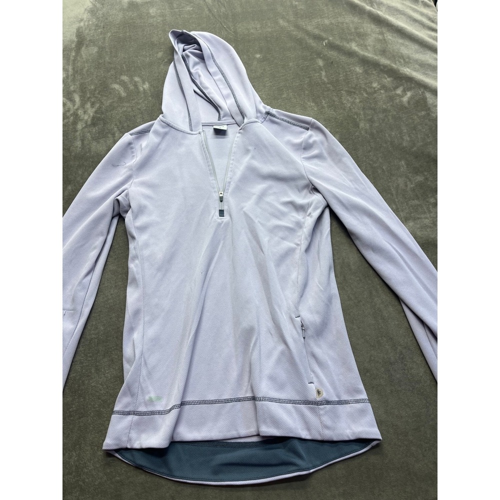 Alo Yoga CoolFit Lavender Purple Quarter Zip Mesh Hoodie Sweatshirt Womens M